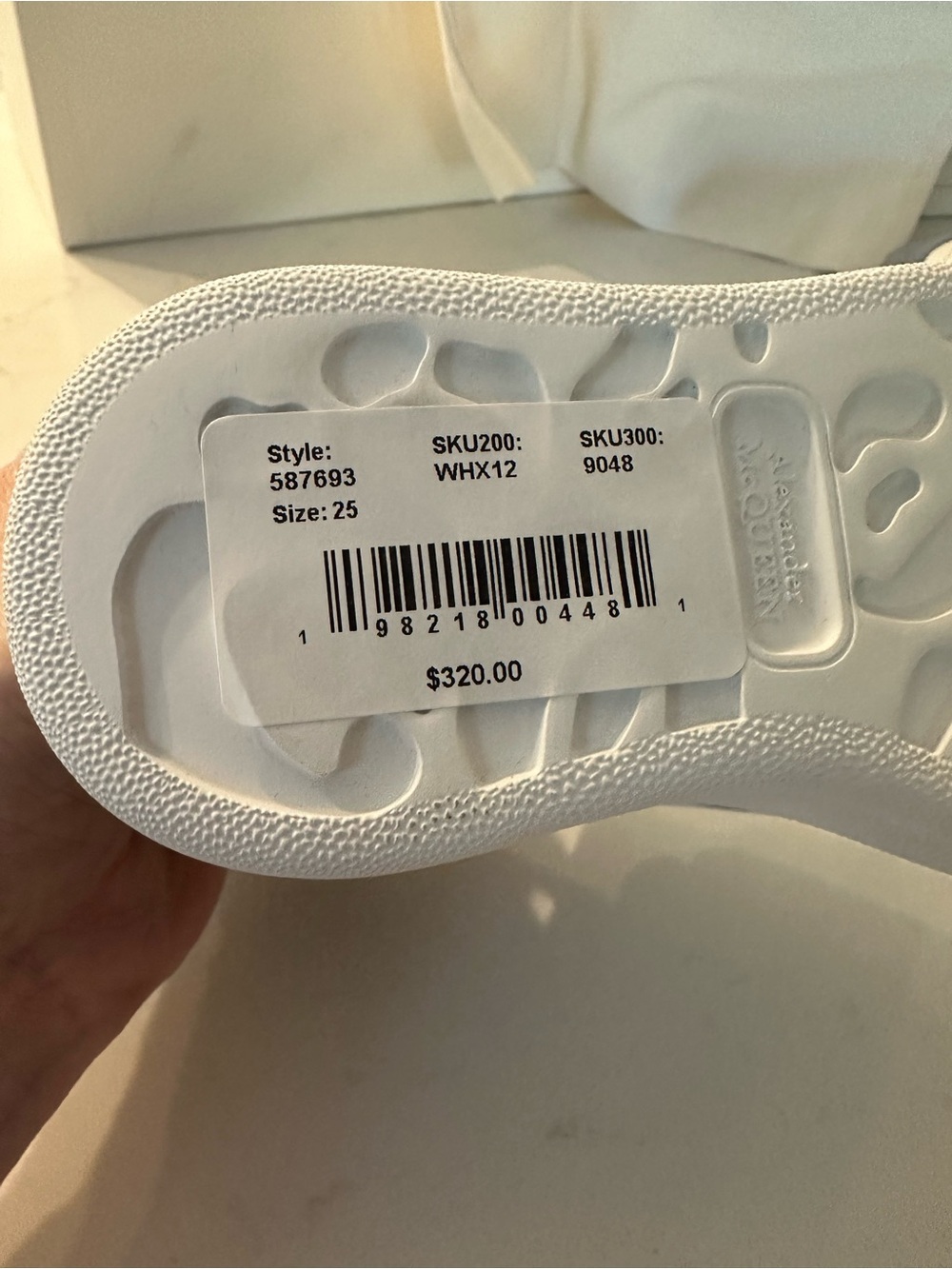 Alexander McQueen White Leather Platform Strap Sneakers for Toddlers Size EU 25 - Picture 4 of 12